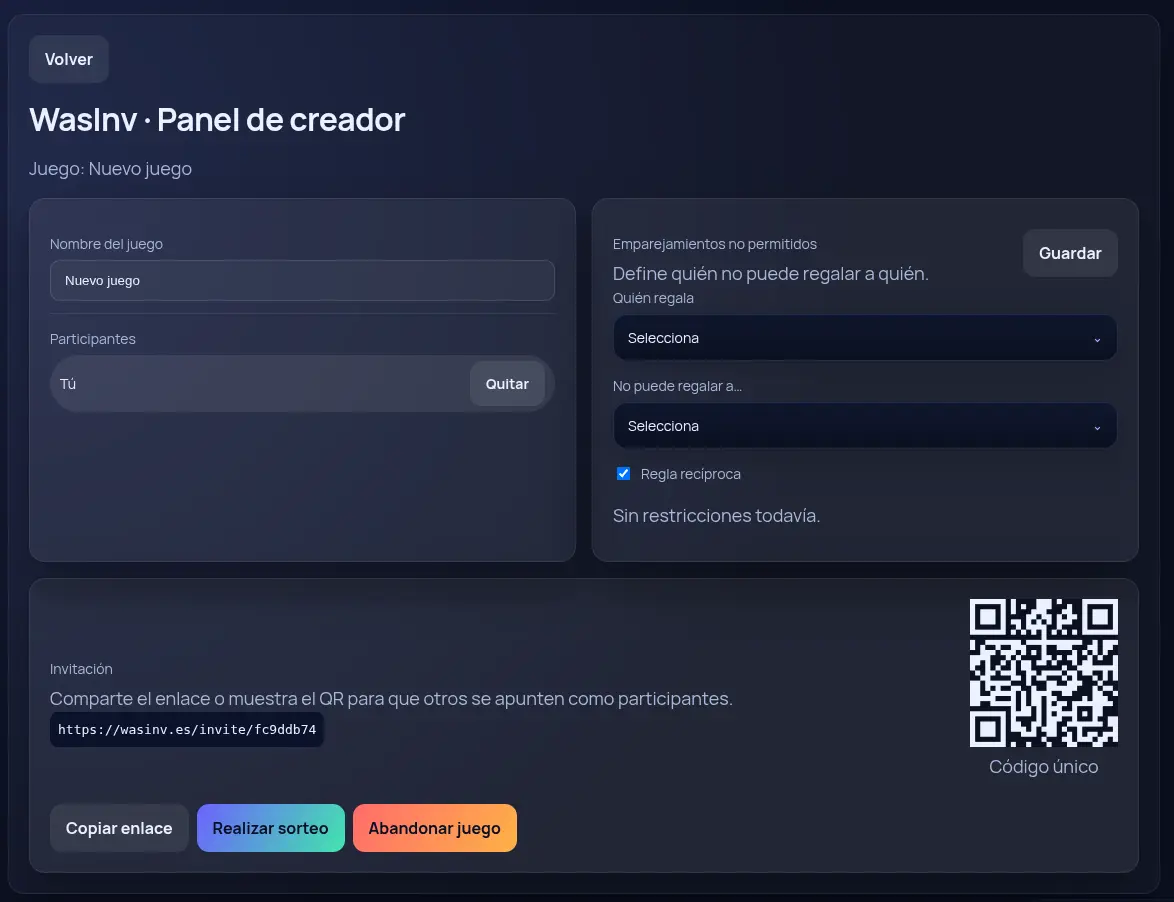 Aplicación web de amigo invisible